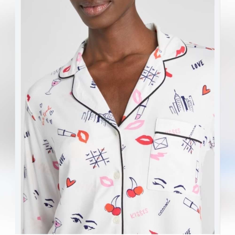 💲SOLD💲 Kate Spade With Love Long PJ Set Pajamas KS92784TF - Picture 4 of 12